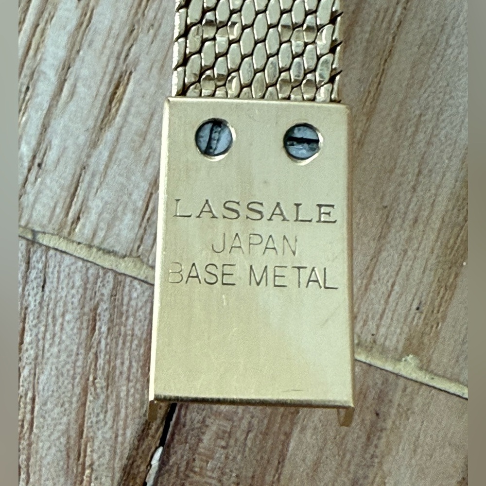 Lassale Rare Diamond Vintage Ladies Watch Gold Plated Bracelet Case Black Dial - Picture 12 of 16